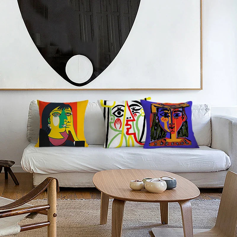 Picasso Abstract Art Decorative Cushion Cover by Axyaa