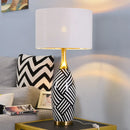 Zebra Stripes Ceramic Table Lamps by Axyaa - Home Decor, EU Plug, 110v 220v E27 Bulb