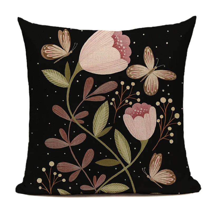 Nordic Cushion Cover Black 18x18 Double Side Printed for Living Room Sofa