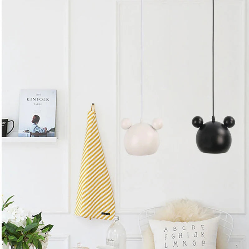 Axya Nordic Mickey Kids Room Pendant Lamp - Creative Cartoon Design