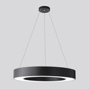 Axya Modern Iron Circle Pendant Lights: Minimalist Metal LED Ring Light for Office and Living Room