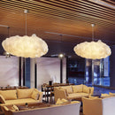Axyaa Nordic Cloud LED Chandelier: Creative White Art for Kids' Room & Restaurant