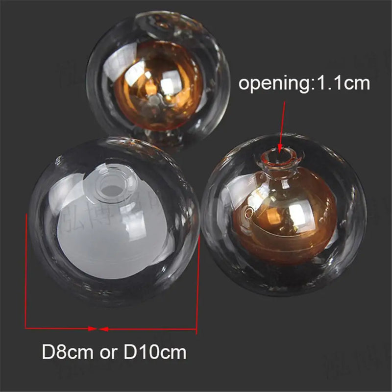 Axyaa White Globe Glass Shade for G4 Bulbs - D8cm D10cm Diameter