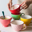 Axyaa Ceramic Breakfast Mug Large Capacity Cute Coffee Cup Home Decor