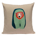 Axyaa Nordic Bear Cushion Cover 45x45cm Cute Cartoon Animal Pillow Case