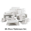 Axyaa FLORA 30/60 Piece White Porcelain Dinner Set for 12 Person