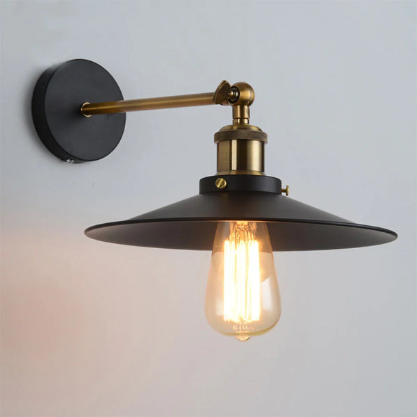 Axya Industrial Loft LED Wall Lamp: Retro Vintage Iron Lampshade for Home Decor