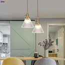 Axyaa Nordic Glass Pendant Lamp: Modern Vintage Hanging Light for Home and Business