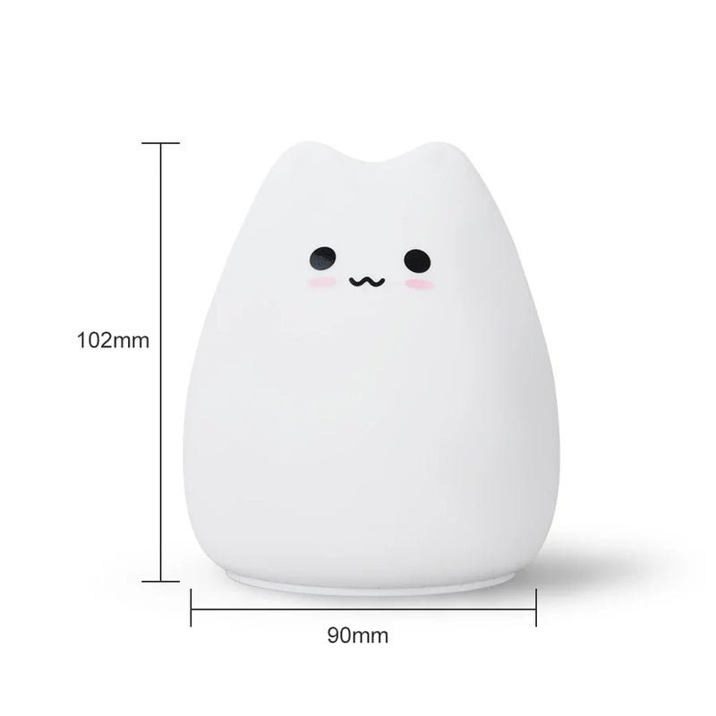 Axyaa Cat Silicone LED Night Light Touch Sensor Bedroom Lamp