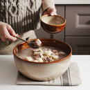 Axya 2400ml Ceramic Soup Bowl Large Salad Fish Deep Plate for Japanese Restaurant