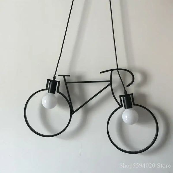 Axyaa Industrial Bike Chandelier: American Country Pendant Lamp