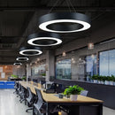 Axya Modern Black White Metal Circle Pendant Lights LED Ring Light