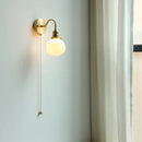 Axyaa Nordic LED Copper Glass Bathroom Mirror Light Fixture Wall Sconce