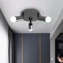 Axyaa Rotatable 3-Light Chandelier for Living Dining Kitchen Ceiling - Black&White&Silver