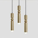 Axyaa Modern Golden Cylinder Pipe Pendant Light