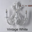 Axyaa White Crystal Chandeliers Retro Vintage Hanging Lights