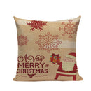 Christmas Santa Deer Pattern Cushion Cover for Festive Home Decor - Axyaa