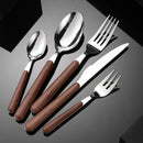 Axyaa Wooden Handle Stainless Steel Cutlery Set