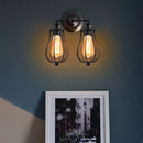 Axyaa Industrial LED Wire Cage Wall Sconce - Vintage Bedside Lighting