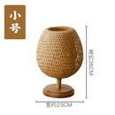 Axyaa Bamboo Table Lamp with E27 Lamp Holder for Modern Indoor Lighting
