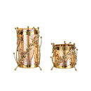 Axyaa Gilded Flower Branch Glass Vase for Modern Home Decor