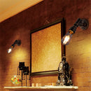 Axyaa Industrial Black Iron Pipe Wall Lamp - Vintage E27 Sconce Fixture