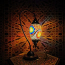 Axyaa Mosaic Swan Table Lamp: Vintage Art Deco Glass Bedside Light