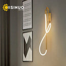 Axyaa Nordic Golden LED Wall Light 360° Adjustale Sconces Fixture