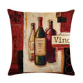 Axyaa Red Wine Bottle Throw Pillow Cover 45X45CM