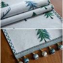 Luxury Nordic Embroidery Table Runner & Tassel Decor by Axyaa