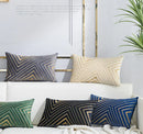 Axyaa Nordic Style Velvet Cushion Cover 30x50cm with Gold Embroidery for Home Decor