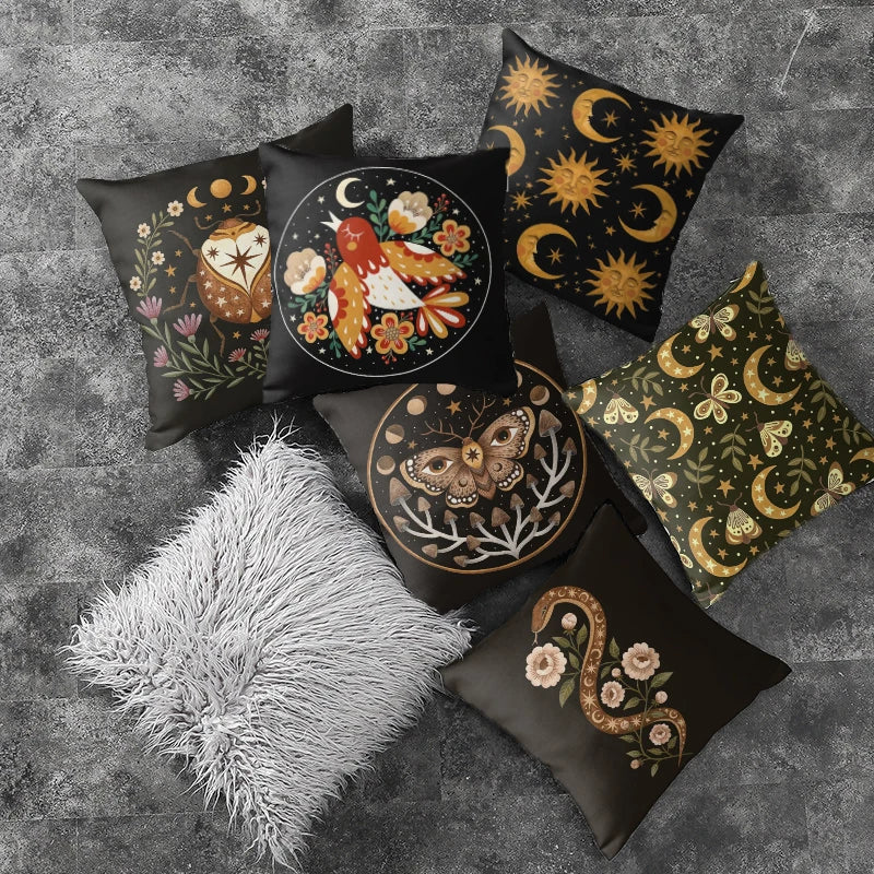 Nordic Cushion Cover Black 18x18 Double Side Printed for Living Room Sofa
