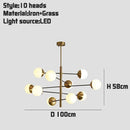 Axyaa Glass Magic Bean Chandelier - Nordic Light Luxury, Modern Design for Living and Dining Areas