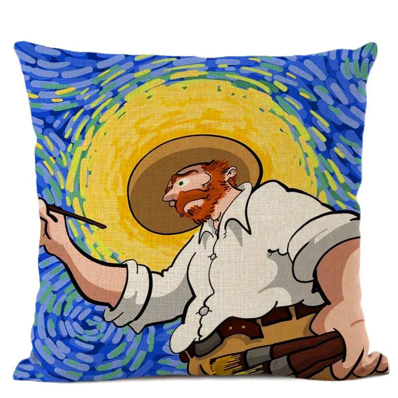 Van Gogh Self Portrait Cushion Cover by Axyaa - Home Decor