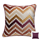 Axyaa Velvet Cushion Cover Zigzag Pattern Soft Pillow Cover in Grey Coffee Blue - 45x45cm/30x50cm/50x50cm