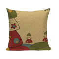 Christmas Santa Deer Pattern Cushion Cover for Festive Home Decor - Axyaa