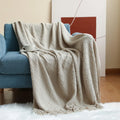 Axyaa Nordic Knitted Acrylic Throw Blanket for Cozy Home Decor & Warmth