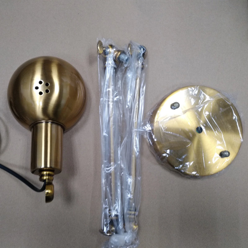 Axyaa Vintage Adjustable Swing Arm Wall Lamp White Brass