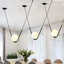 Axyaa Nordic Glass Ball Pendant Light - Minimalist Golden Black Line Lamp