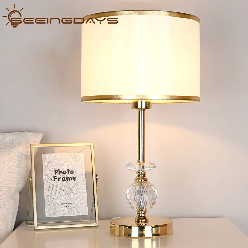 Axyaa Crystal Ball Table Lamp For Bedroom Living Room - Modern European Style