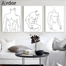 Axyaa Minimalist Men Body Line Drawing Poster Wall Art Bedroom Decor