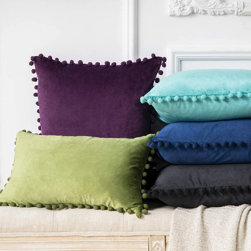 Axyaa Velvet Cushion Covers: Nordic Style Sofa Throw Pillowcase, 45x45 Home Decor