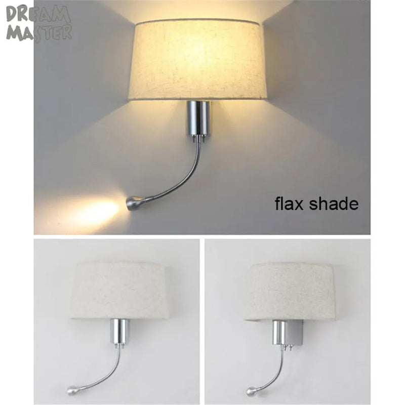Axyaa Industrial LED Wall Sconce for Bedroom - Gooseneck Reading Lamp