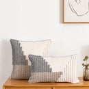Axyaa Abstract Grey Boho Style Cushion Cover for Home Decor