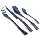 Axyaa 16-Piece Black Stainless Steel Cutlery Set for Dining and Entertaining