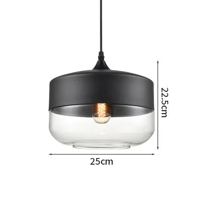 Axyaa Nordic LED Pendant Light Wood Glass Hanging Lamp for Bedroom Dinning Living Room