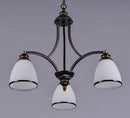 Axyaa American Country Iron Chandelier with White Glass - Ideal for Suspension Lighting in Any Room