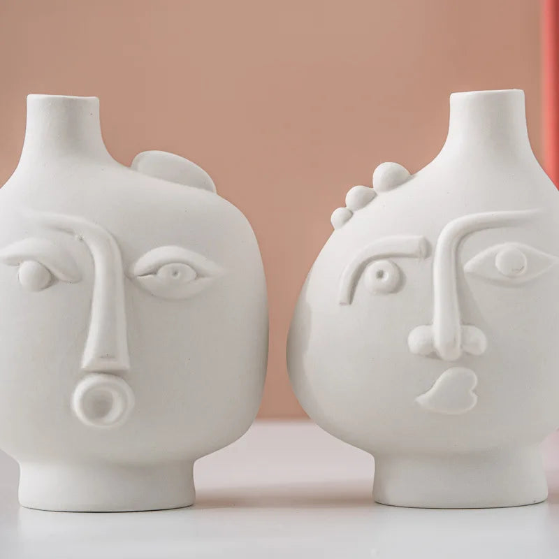 Axya Ceramic Flower Vase, Nordic Modern Decor