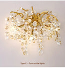 Luxury Teardrop Crystal Wall Lamp for Bedroom Living Room Stairs - Axyaa Brand