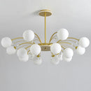 Axyaa Nordic Crystal Chandelier with Glass Shades and LED Lighting